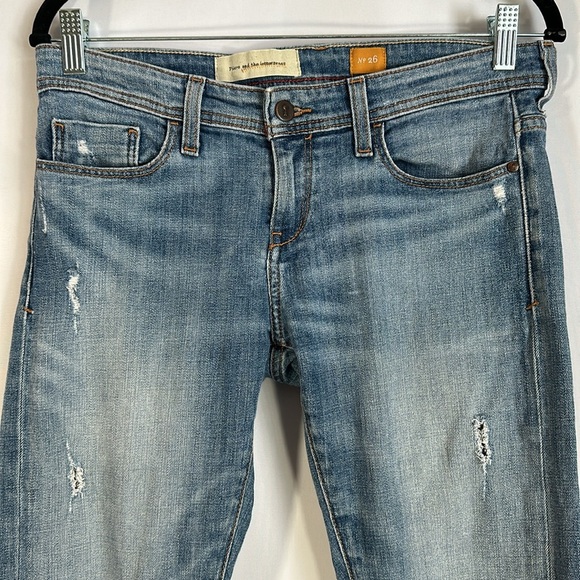 Pilcro and the Letterpress Light Blue Lightly Distressed Skinny Jeans - Picture 2 of 9